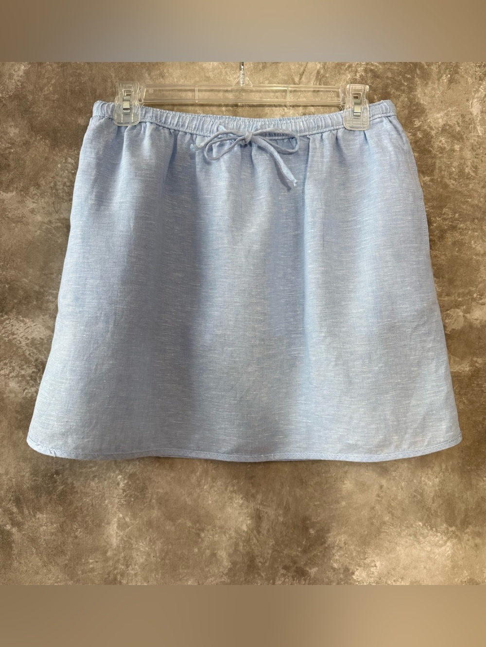 Joie Pale Blue 100% Linen Drawstring Mini Skirt (love 27)